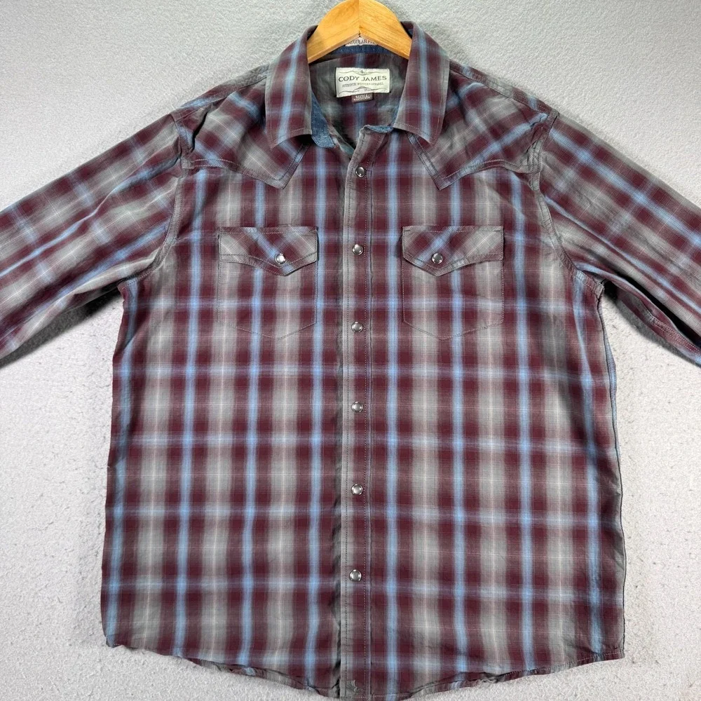 Cody‎ James Button Up Top Womens Large Pearl Snap Multicolor Western Comfort